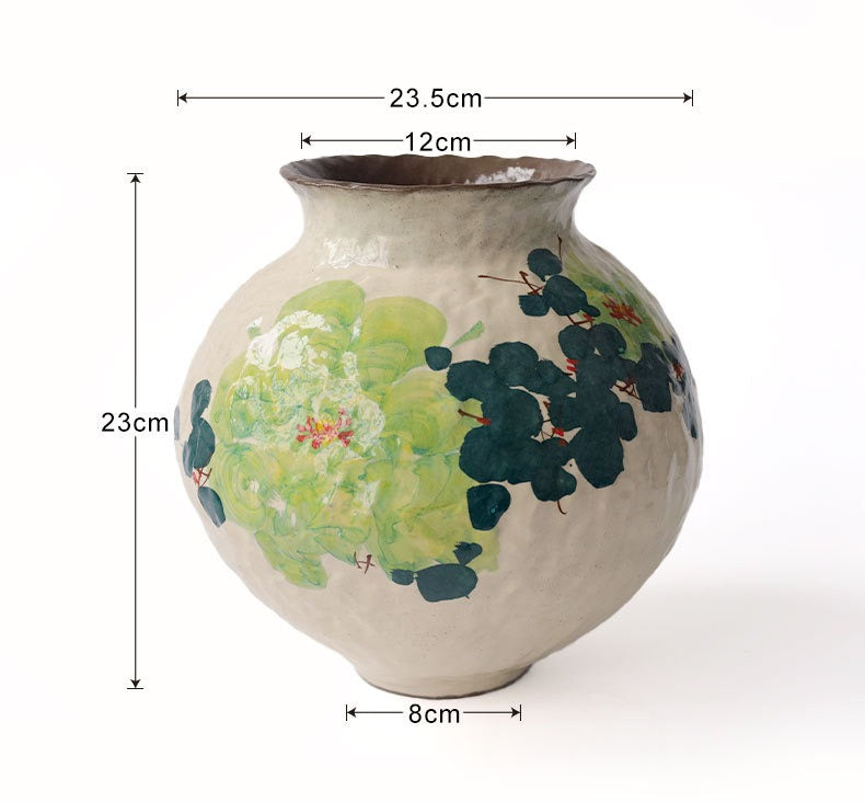 Green Rose Ceramic Vase Collection