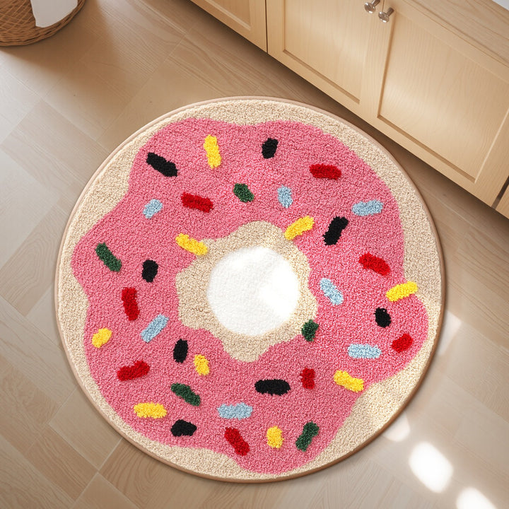 Strawberry Frosted Doughnut Bath Mat