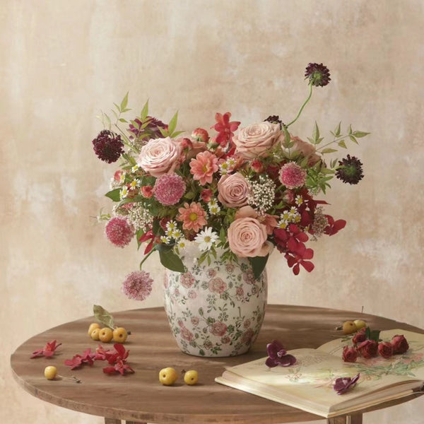 Red Rose Ceramic Vase