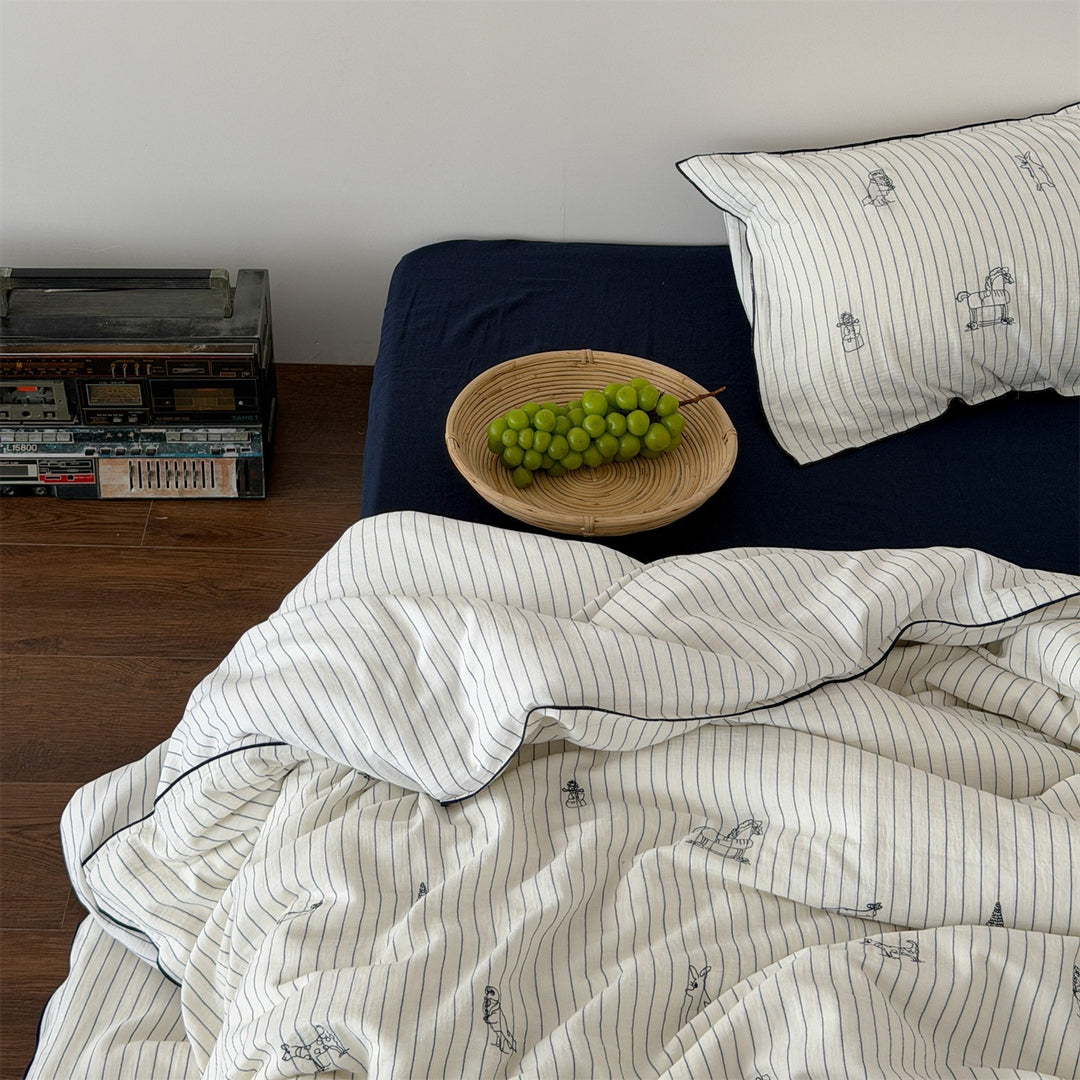 Line Wanderer Pinstripe Bedding Set