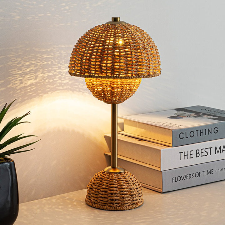 Wabi-Sabi Rattan Dome Lamp