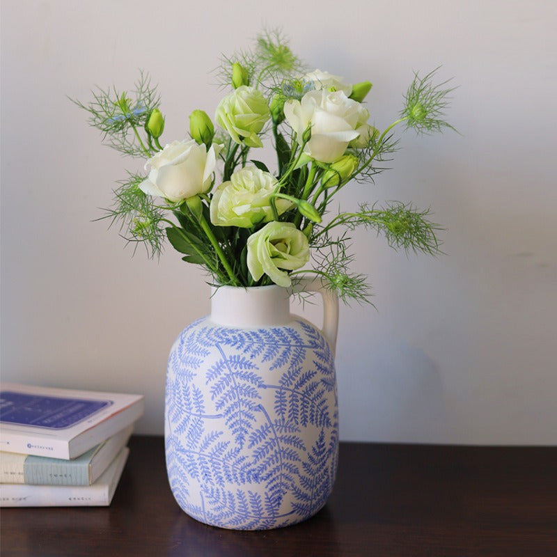 Blue Leave Ceramic Vase Collection