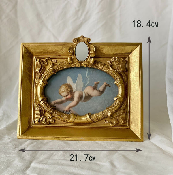 Vintage Gold Mini Mirror Top Frame