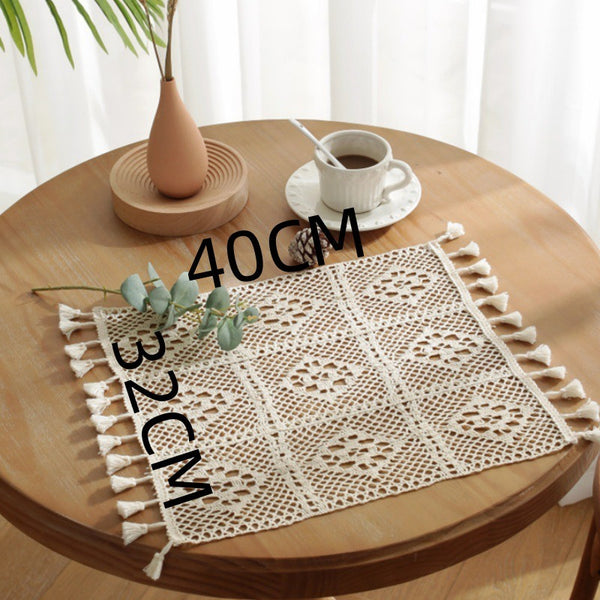 French Crochet Tassel Placemat Set