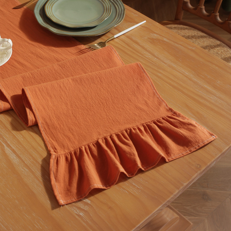 Pumpkin Ruffle Table Runner