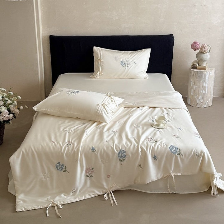 Hydrangea Whisper Summer Quilted Blanket