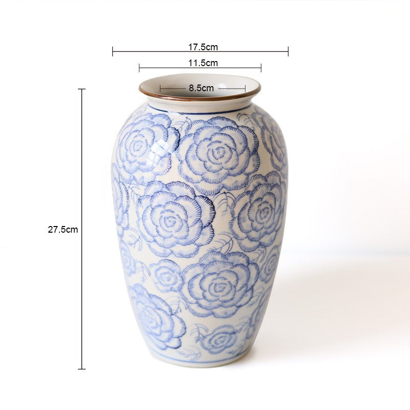 Blooming Roses Ceramic Vase