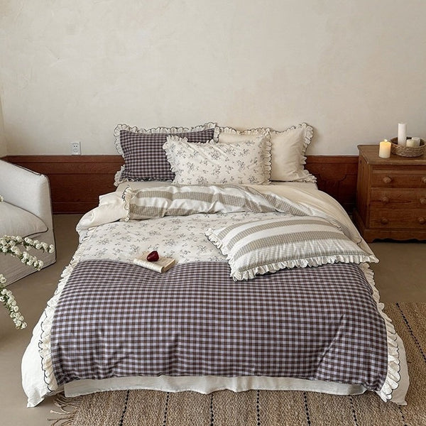Lavender Cotton Linen Bedding Set