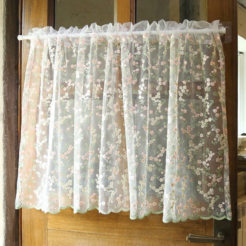 Sweet Floral Lace Cabinet Curtain