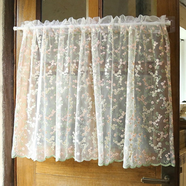 Sweet Floral Lace Cabinet Curtain