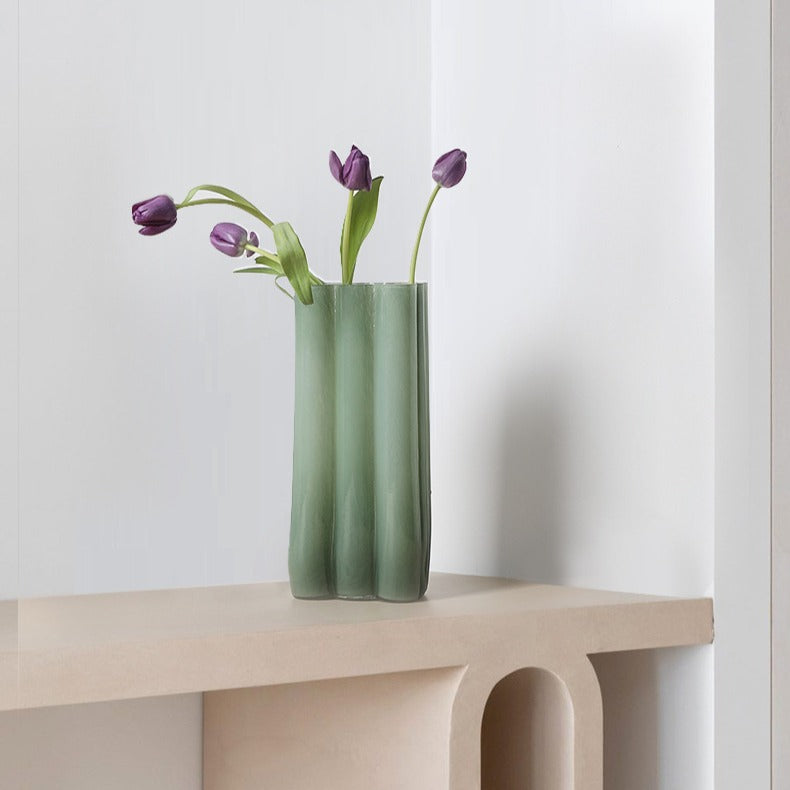 Green Serenity Glass Vase Collection