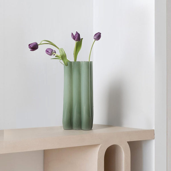 Green Serenity Glass Vase