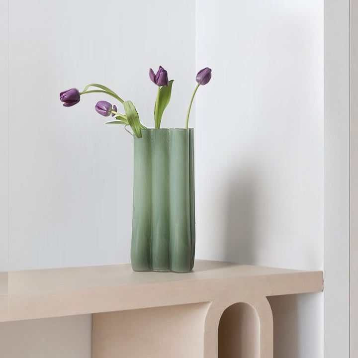 Green Serenity Glass Vase Collection