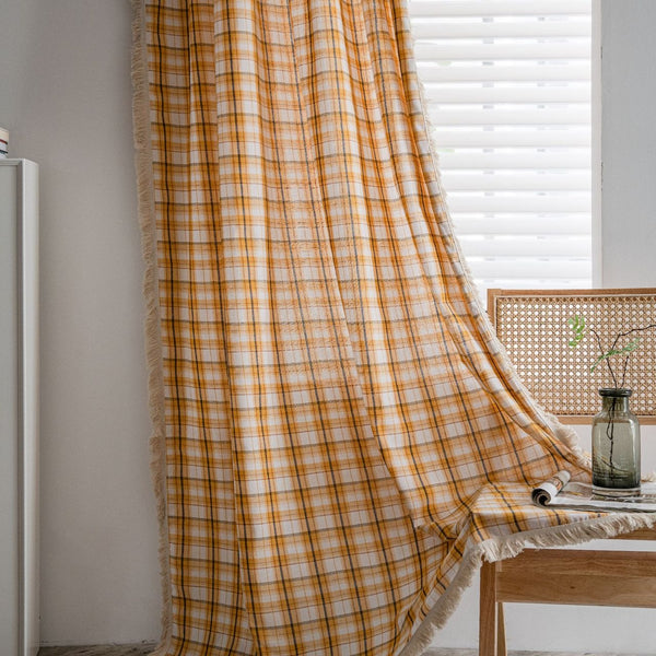 Homestead Chequered Tassel Curtain
