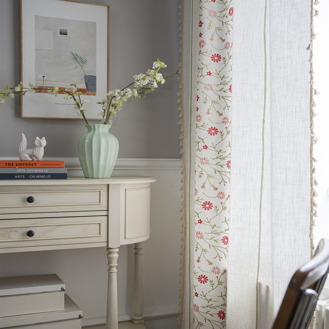 Wild Pink Floral Curtain