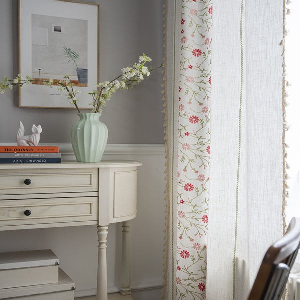 Wild Pink Floral Curtain