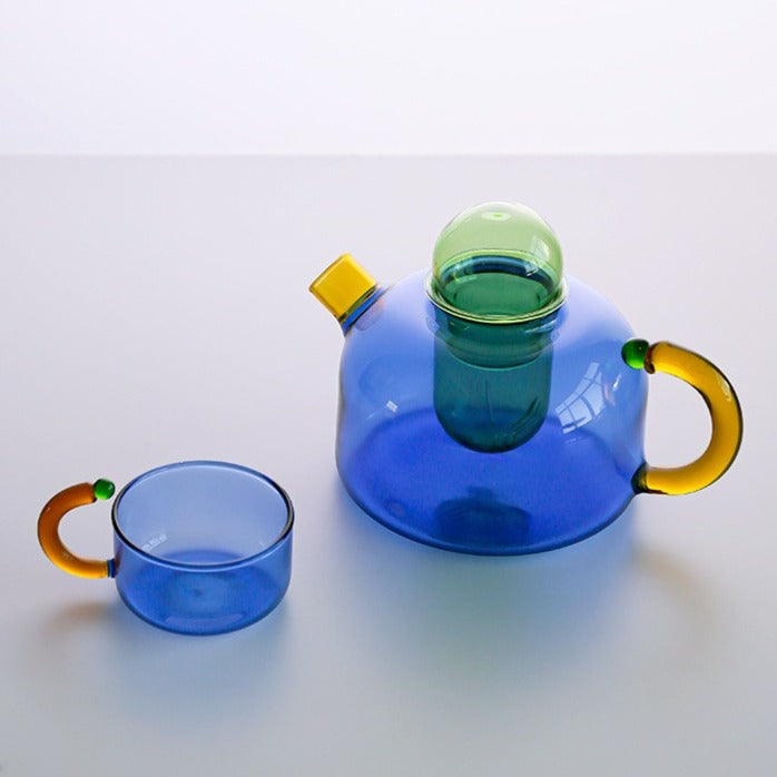 Bubble Pop Glass Teacup & Pot