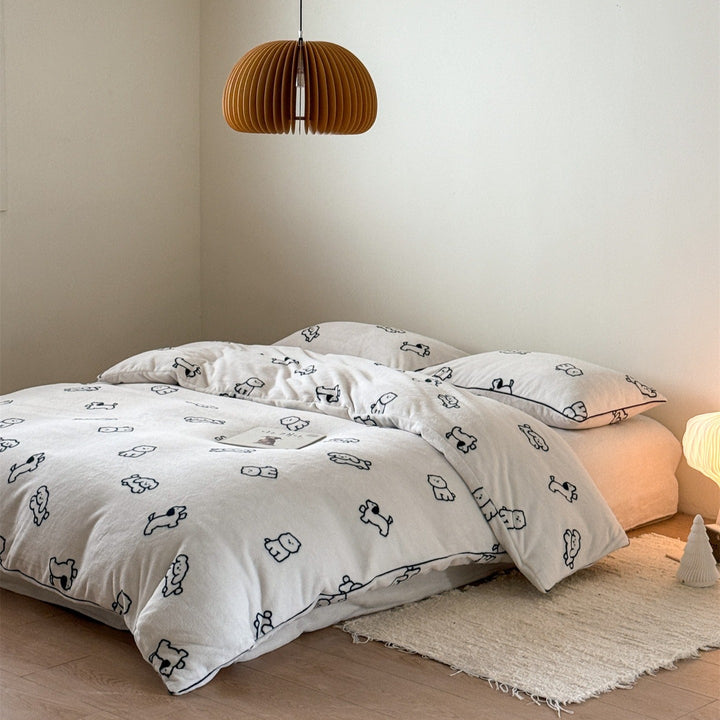 Lovely Puppy Warm Bedding Set