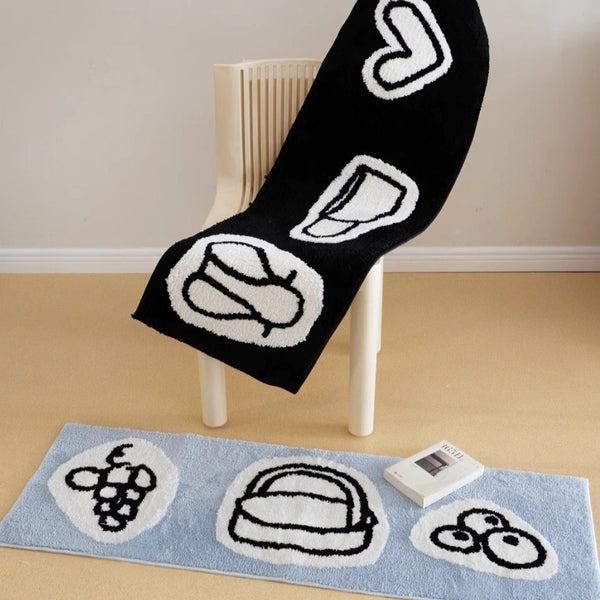 Line Art Doodle Rug