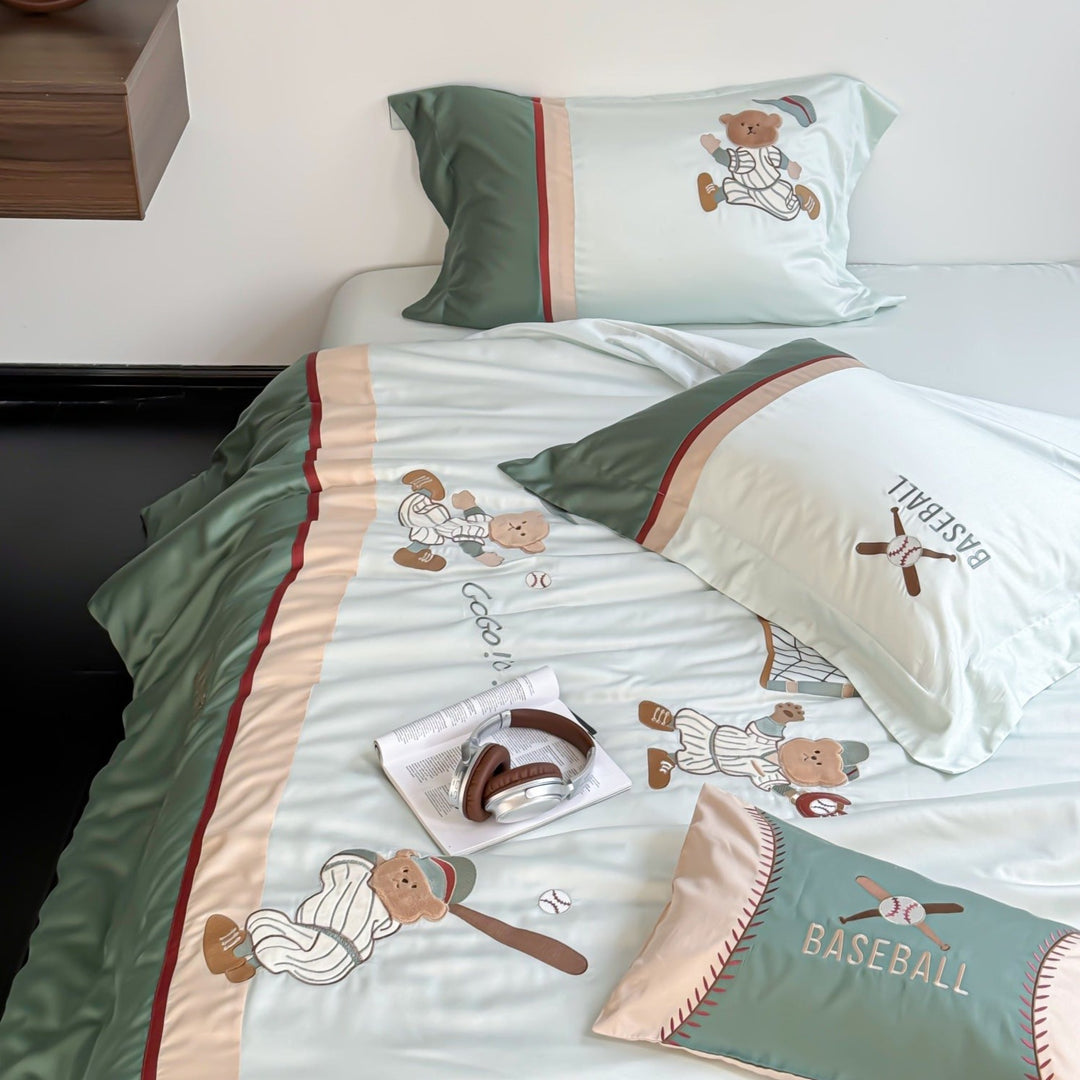 Baseball Bear Bedding Set