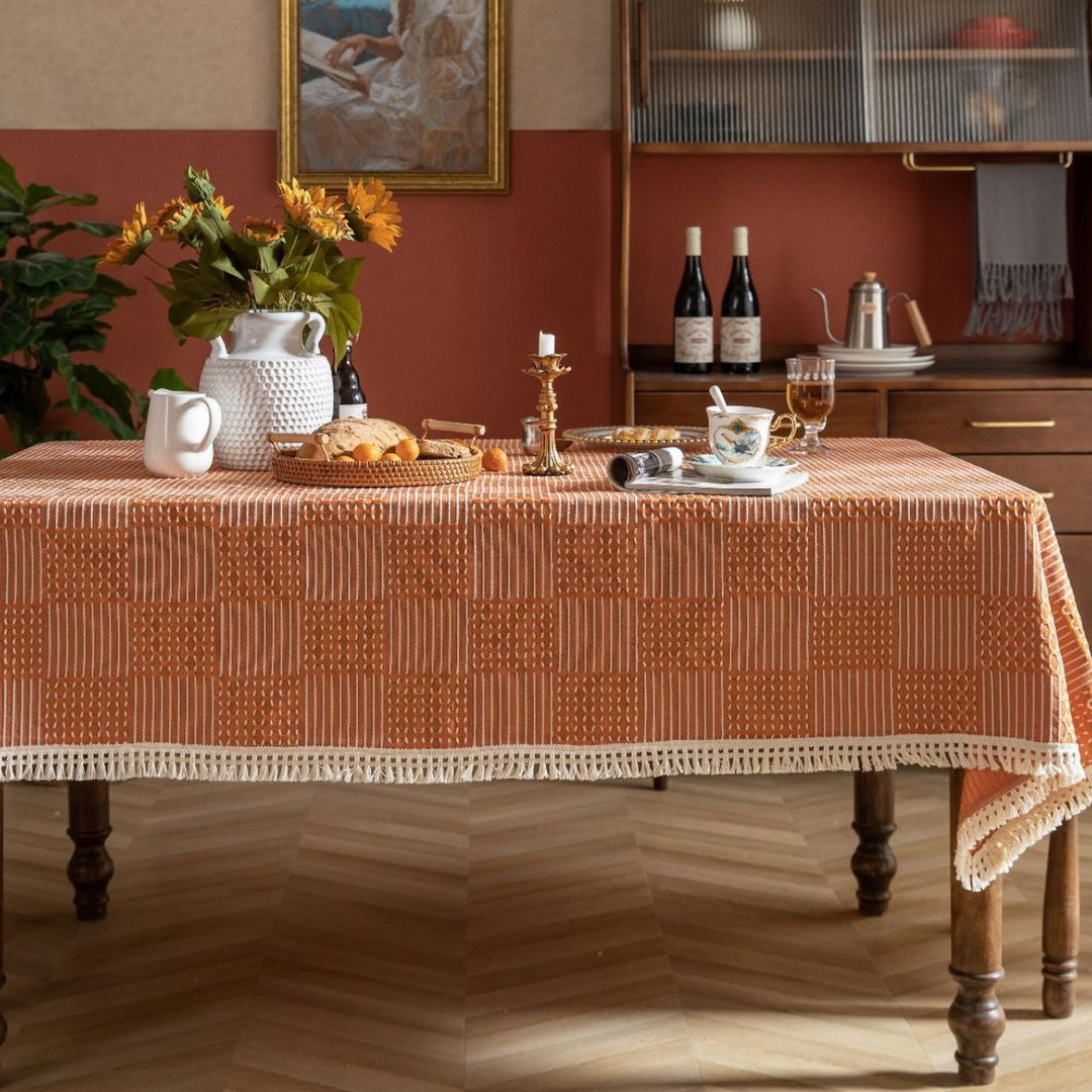 Vintage Geo Weave Tablecloth