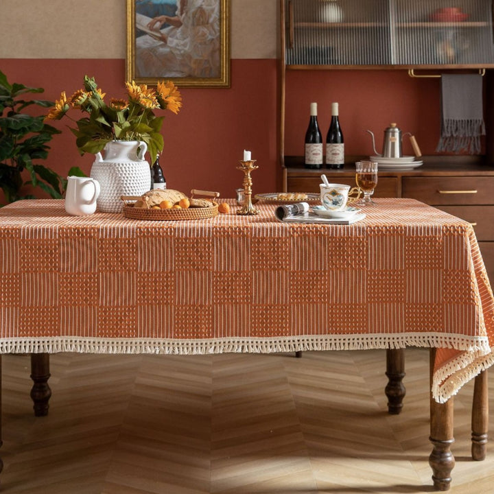 Vintage Geo Weave Tablecloth