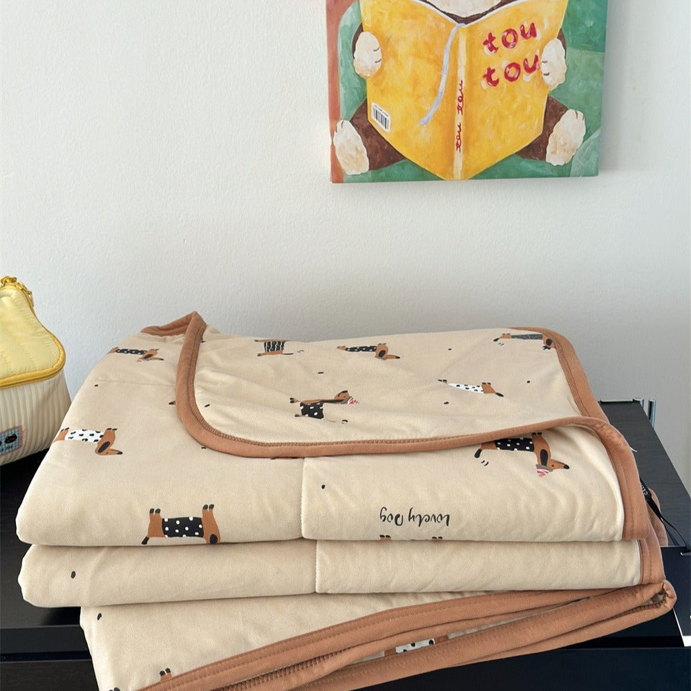 Dachshund Summer Quilted Blanket