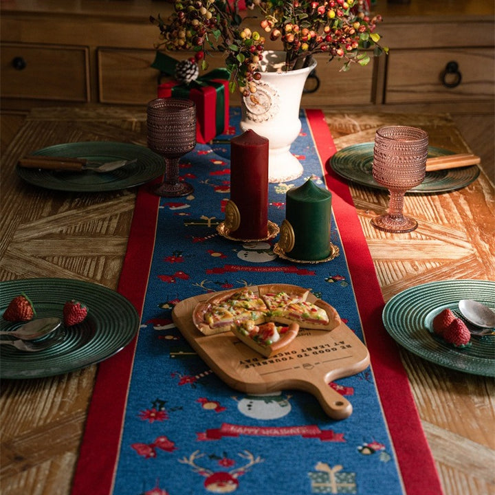 Snowman Tassel Table Runner
