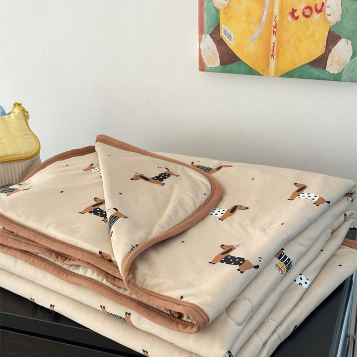 Dachshund Summer Quilted Blanket
