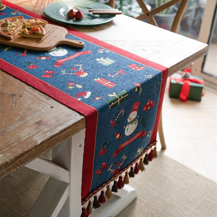 Snowman Tassel Table Runner