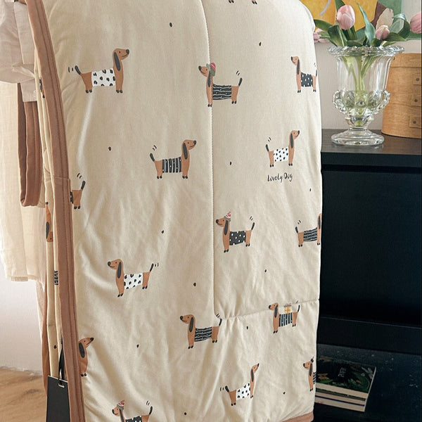 Dachshund Summer Quilted Blanket