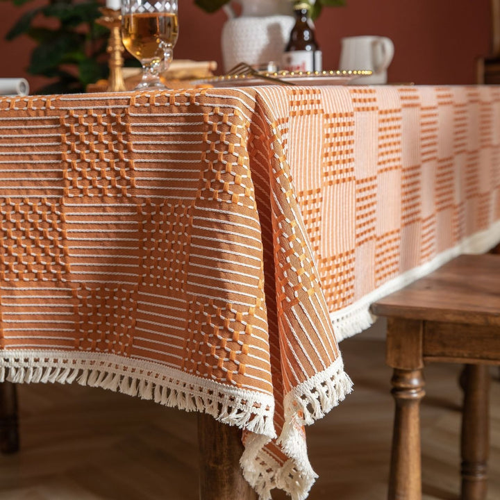 Vintage Geo Weave Tablecloth