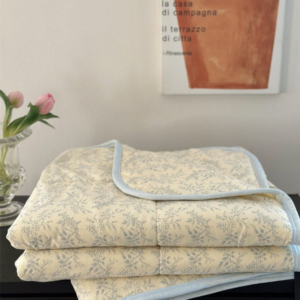 Blue Field Summer Quilted Blanket