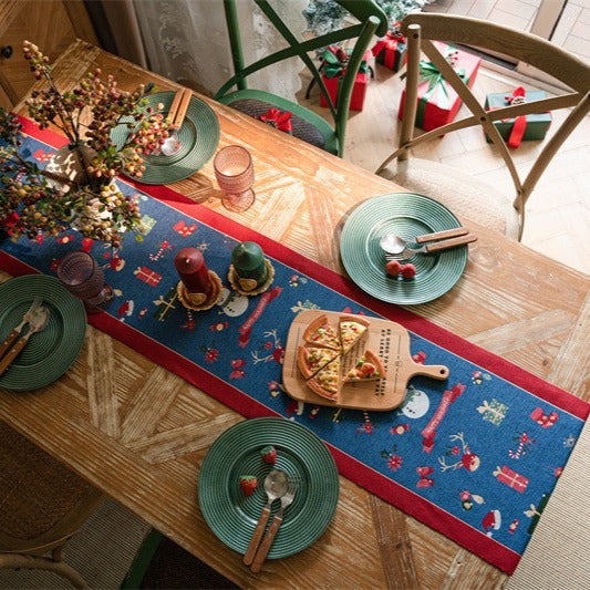 Snowman Tassel Table Runner