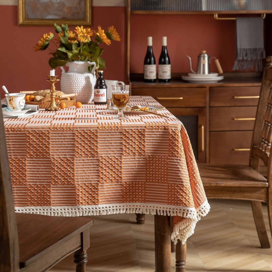 Vintage Geo Weave Tablecloth