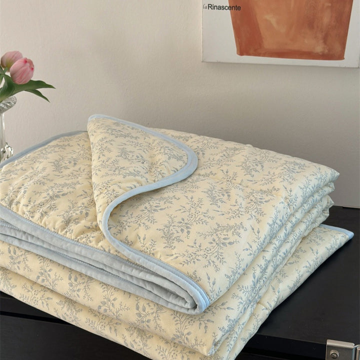 Blue Field Summer Quilted Blanket