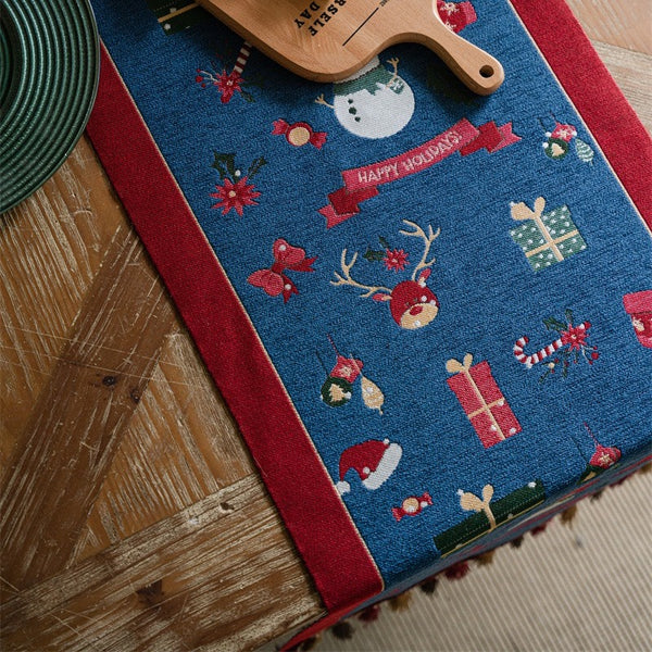 Snowman Tassel Table Runner