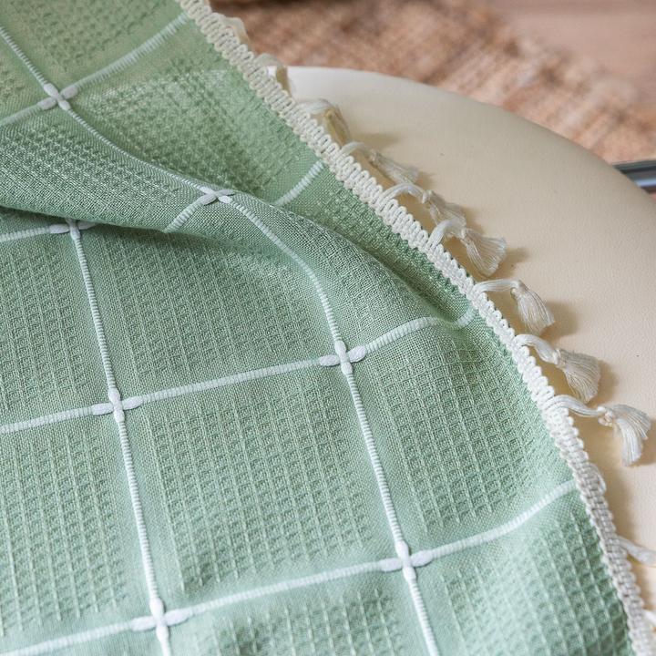 Sunlit Check Fringe Curtain