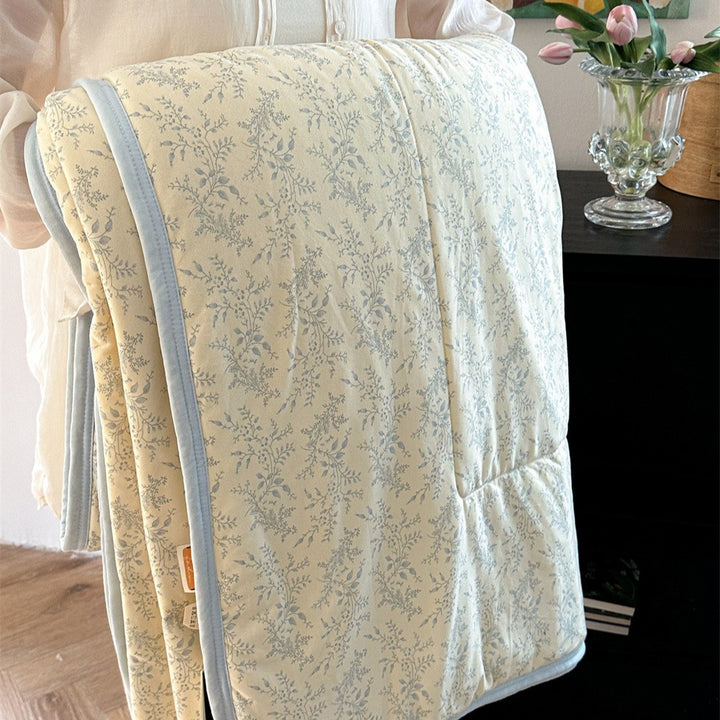 Blue Field Summer Quilted Blanket