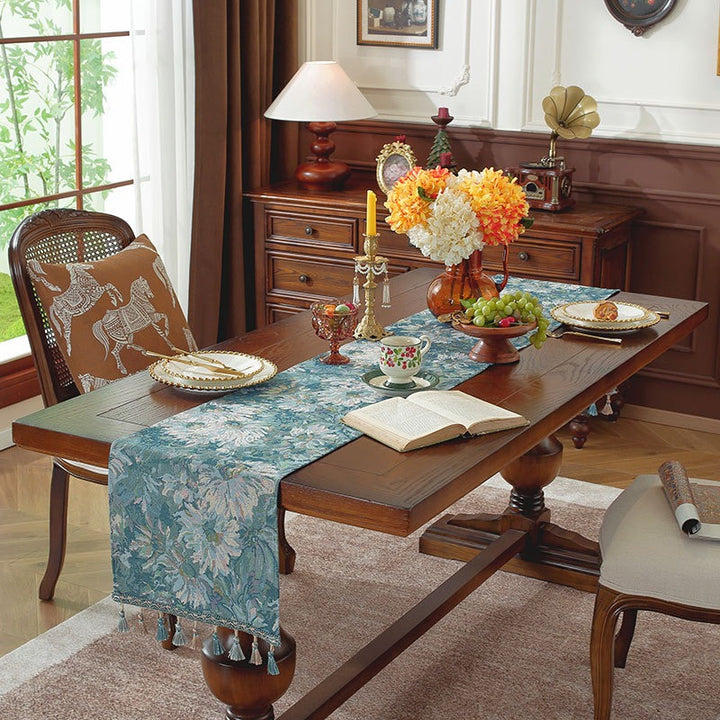 Blue Gerbera Table Runner