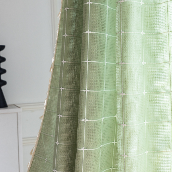 Sunlit Check Fringe Curtain