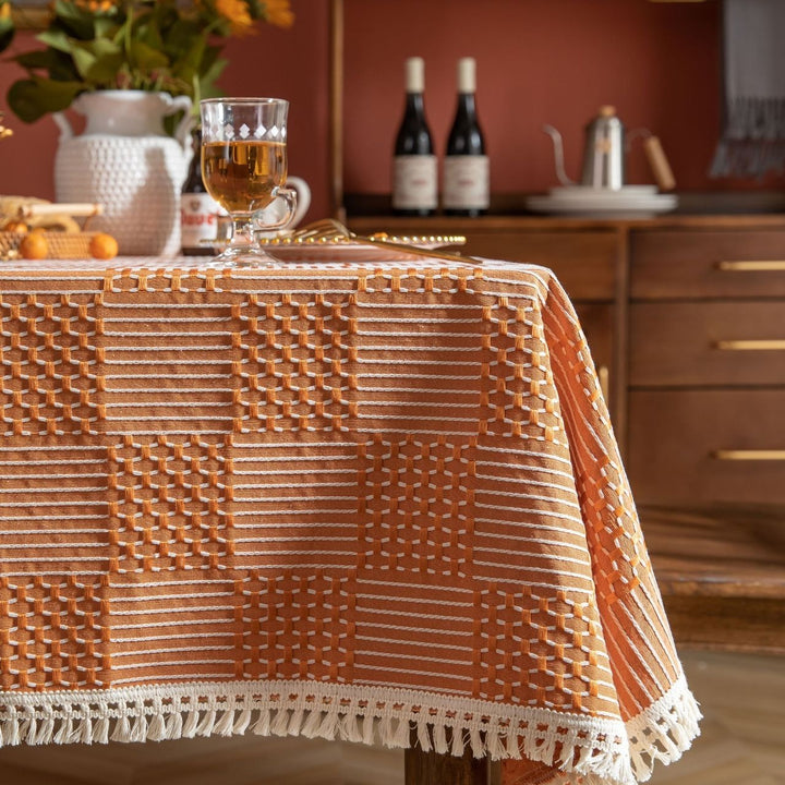 Vintage Geo Weave Tablecloth