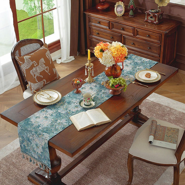 Blue Gerbera Table Runner