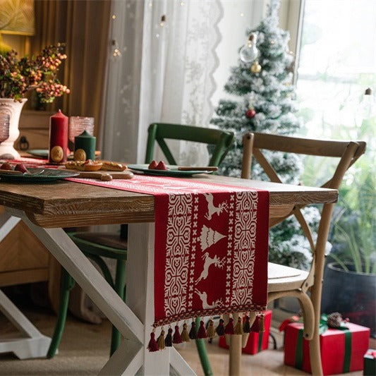 Red Reindeer Table Runner