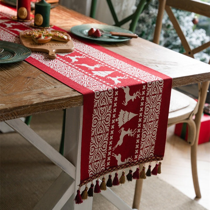 Red Reindeer Table Runner