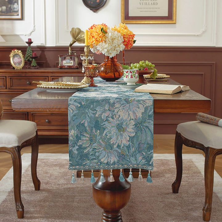 Blue Gerbera Table Runner