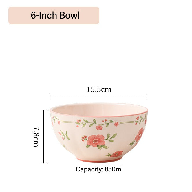 Pink Flora Ceramic Dining Set