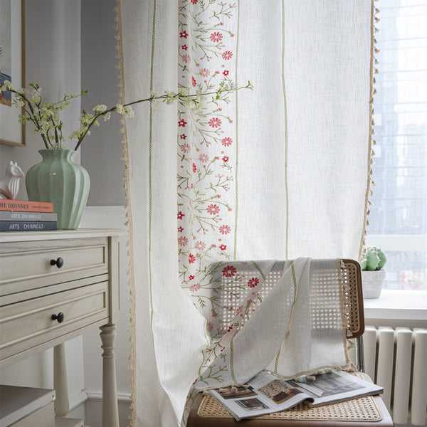 Wild Pink Floral Curtain