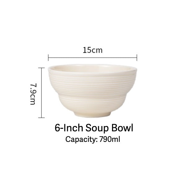 Ivory Ribbed Ceramic Dinnerware Set