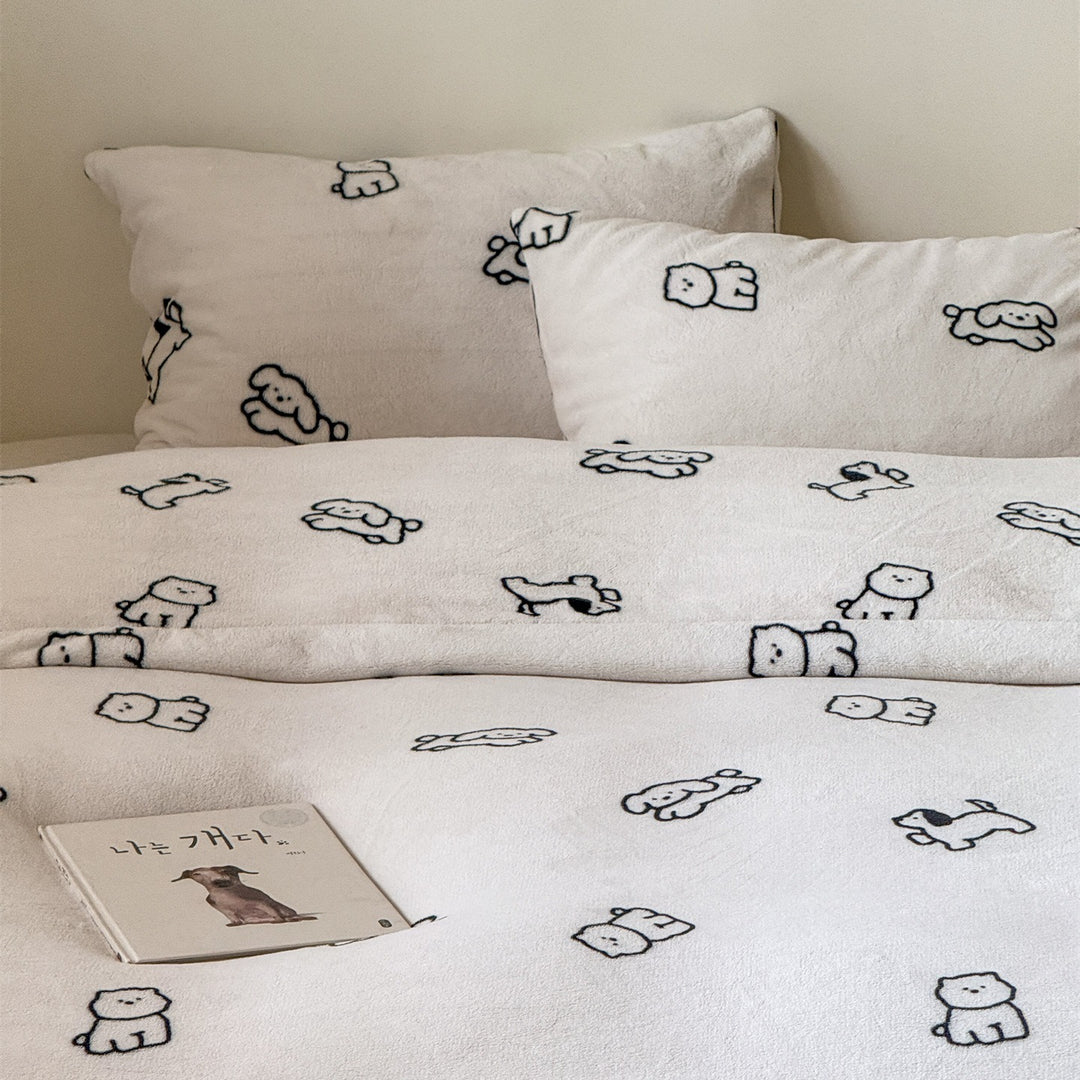 Lovely Puppy Warm Bedding Set